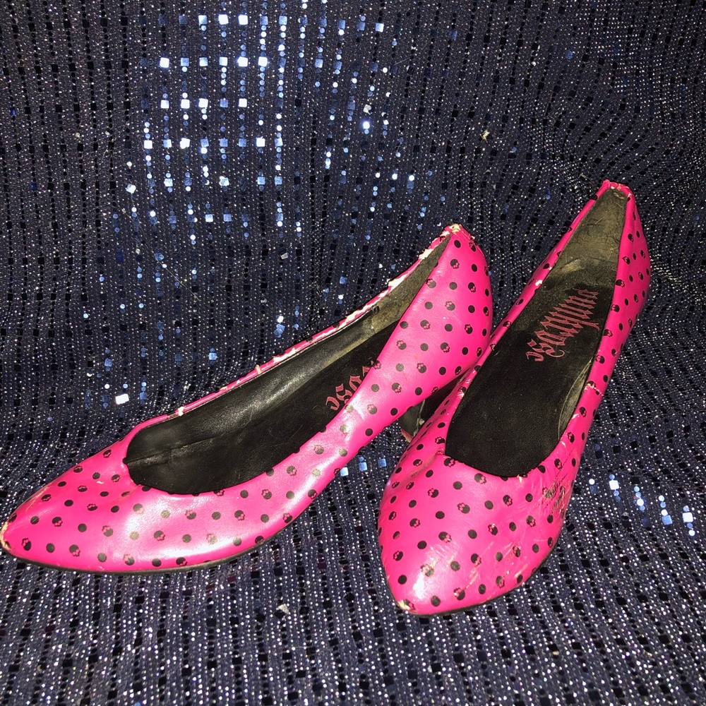 Polka dot kitten heels by Punkrose
